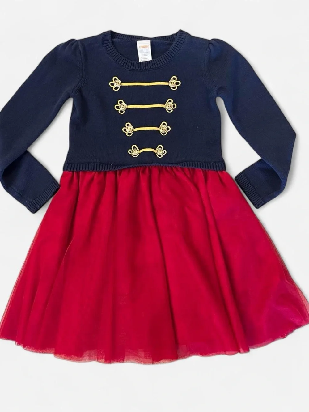 Gymboree Girls Navy & Red Nutcracker Sweater Dress Size 7